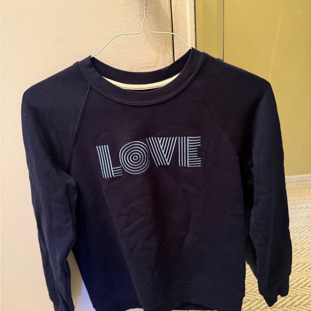 Navy Blue Kids Sweatshirt with 'LOVE' Design